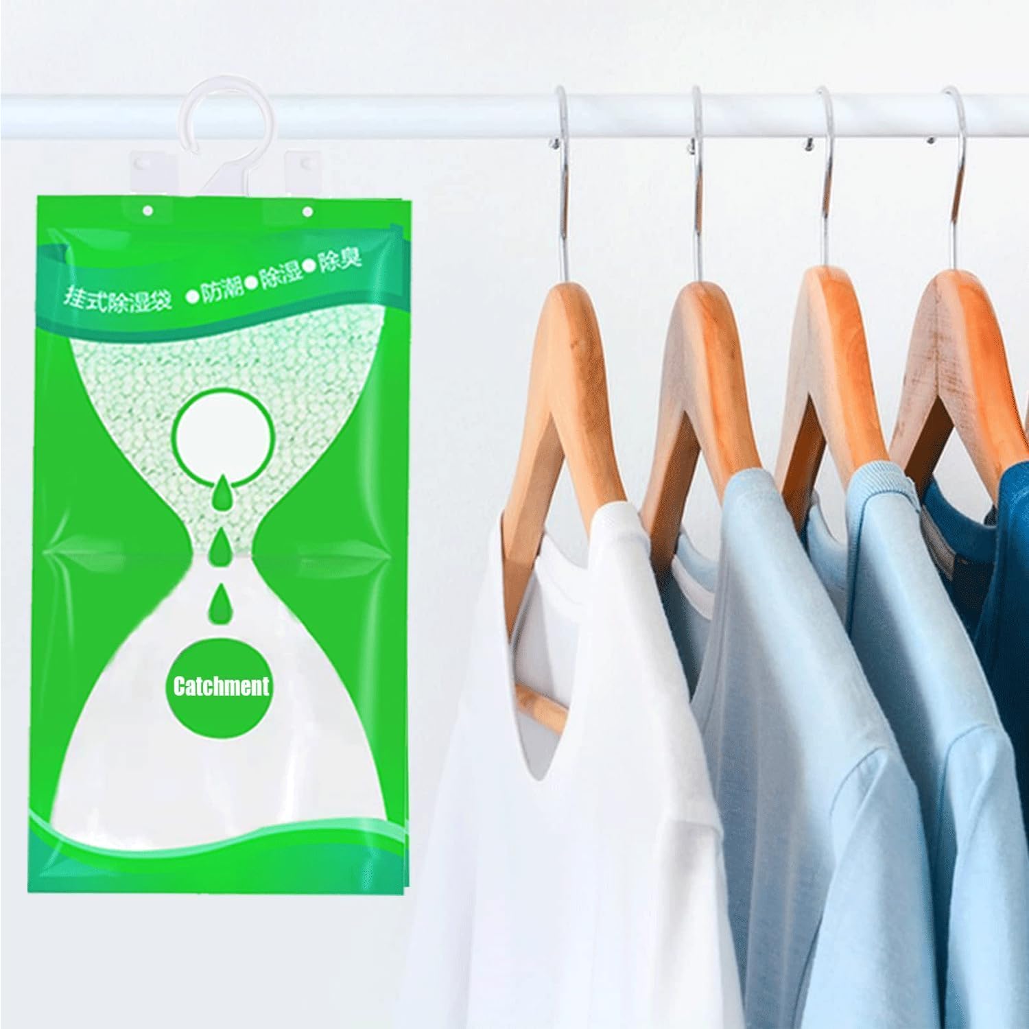 Deumidificatori Sospesi - 12 Pezzi Con Gancio, Assorbono Umidità Da Armadi, Bagni E Cucine, Formula A Cloruro Di Calcio - Foto 6