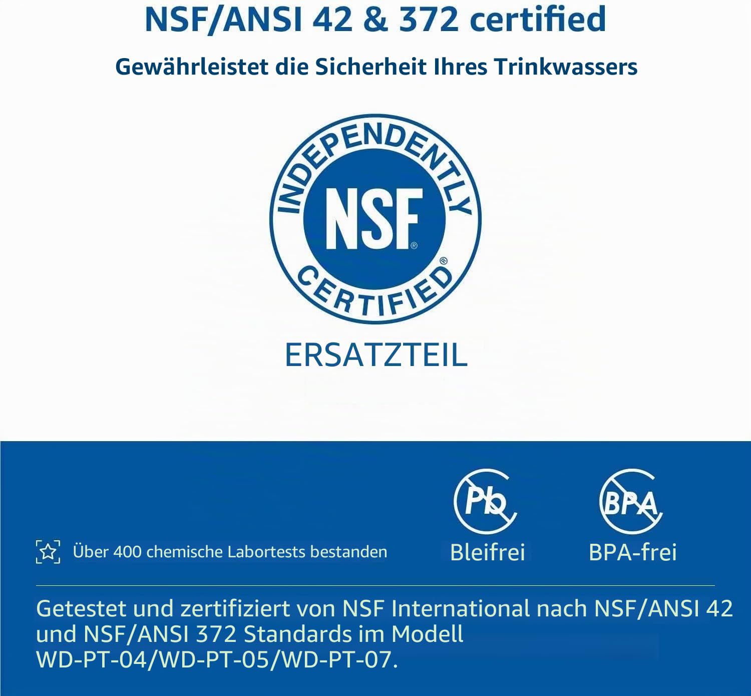 [Original] Waterdrop WD-PF-01A Plus NSF Zertifizierte Ersatzfilter für alle Waterdrop-Krugfiltersysteme mit einer Lebensdauer von bis zu 3 Monaten oder 757 Litern (3er-Pack)