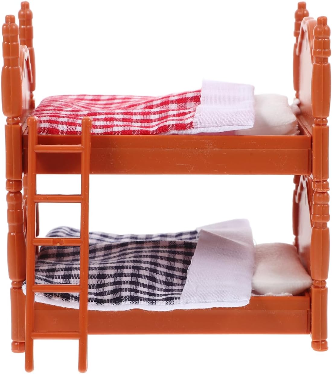 Toyvian Dollhouse Bunk Beds - Mini Doll House Bedroom Furniture - Dollhouse Beds with Pillows and Quilts for Doll House Decor Accessories