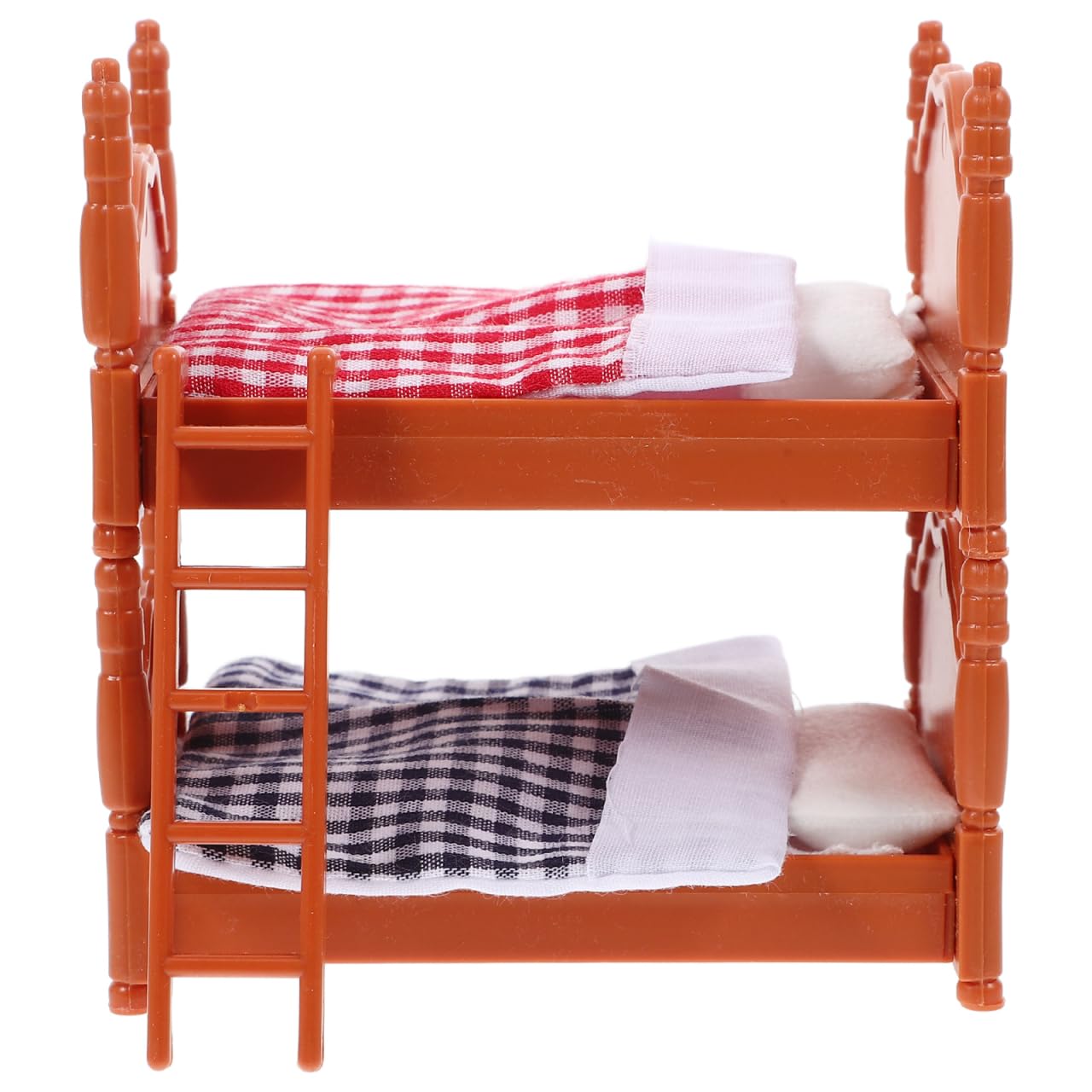 Abaodam Dollhouse Furniture Miniature Bunk Bed with Ladder Pillows Quilts for Playroom Miniature Dollhouse Accessories