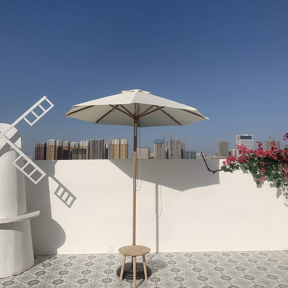 Duży Parasol Ogrodowy, Przenośny, Składany Stół, 2,1 M, Solidny, Drewniany, Odporny Na Rdzę I Korozję, Trwały, Do Samodzielnego Montażu, Na Patio I Do Podróży, Do Użytku