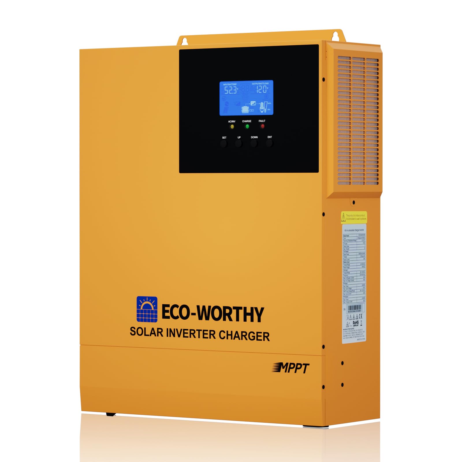 ECO-WORTHY Solar Inverter 3500W 48V DC-120V AC,80A MPPT Solar Controller, inversor hibrido Support Parallel Max 6, Max.120A Battery Charging, Max PV Input Power 4400W