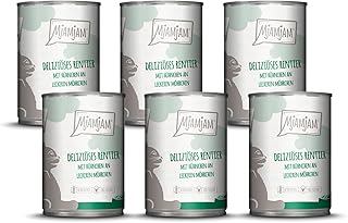 MjAMjAM - Premium Nassfutter für Katzen - deliziöses Rentier mit Hühnchen an leckeren Möhrchen, 6er Pack (6 x 400 g), getreidefrei mit extra viel Fleisch product image