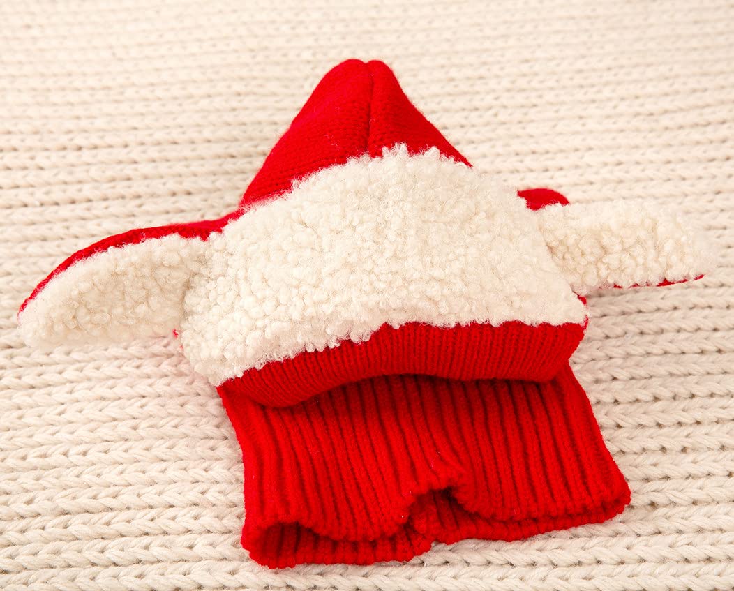 Pañuelo de invierno para niñas y niños, con capucha y orejeras, Rojo, 1-3 años