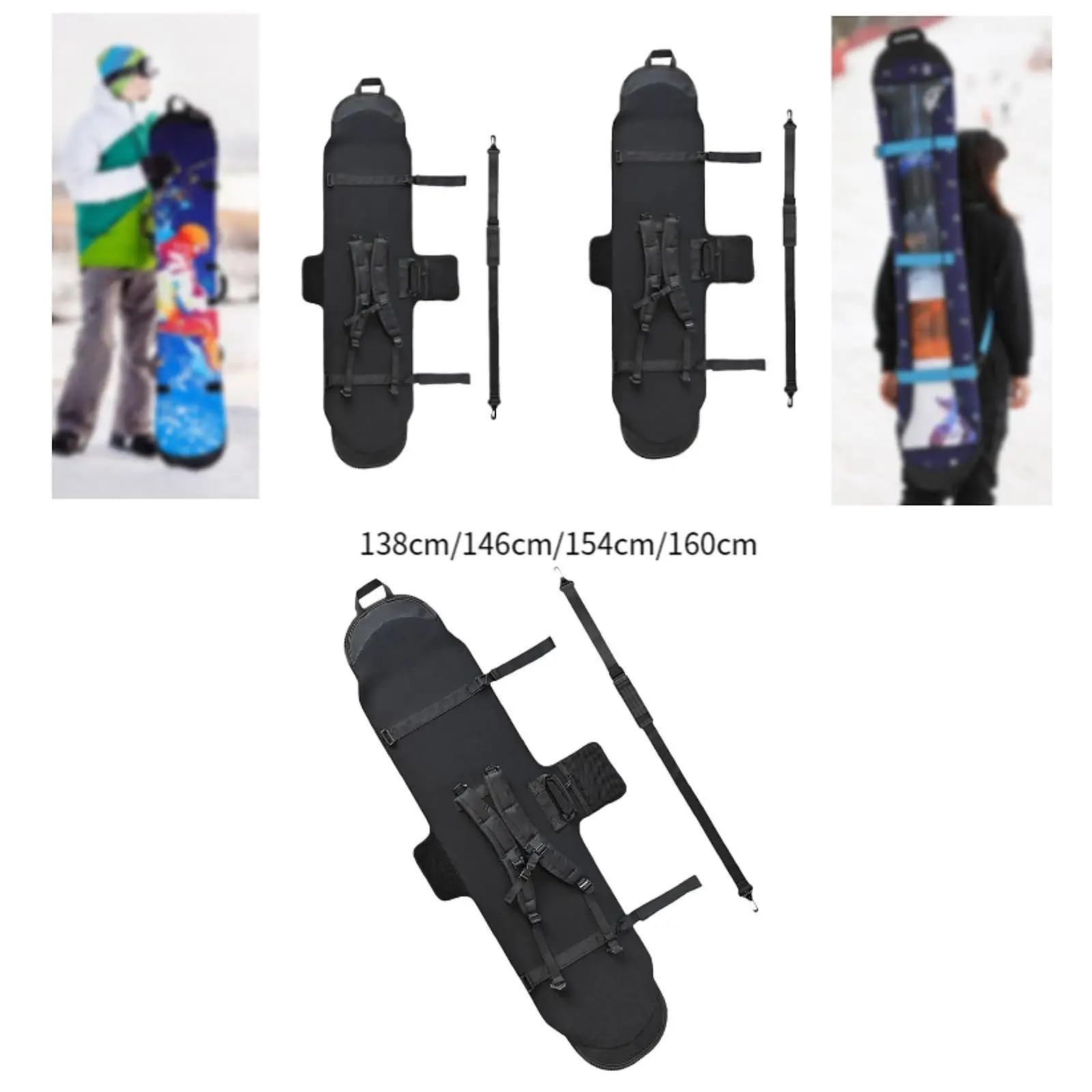 Sac de Skateboard Housse de Snowboard avec bandoulière réglable | Sac Voyage for | Étui Rangement for Skis