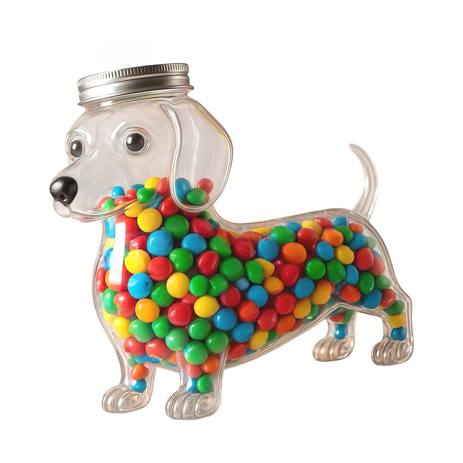 Hrtyvhin Multicolor Sturdy Borosilicate Candy Storage Jar With Dachshund Designs For Kitchen Countertop Organization Lovely Dog Treat Container