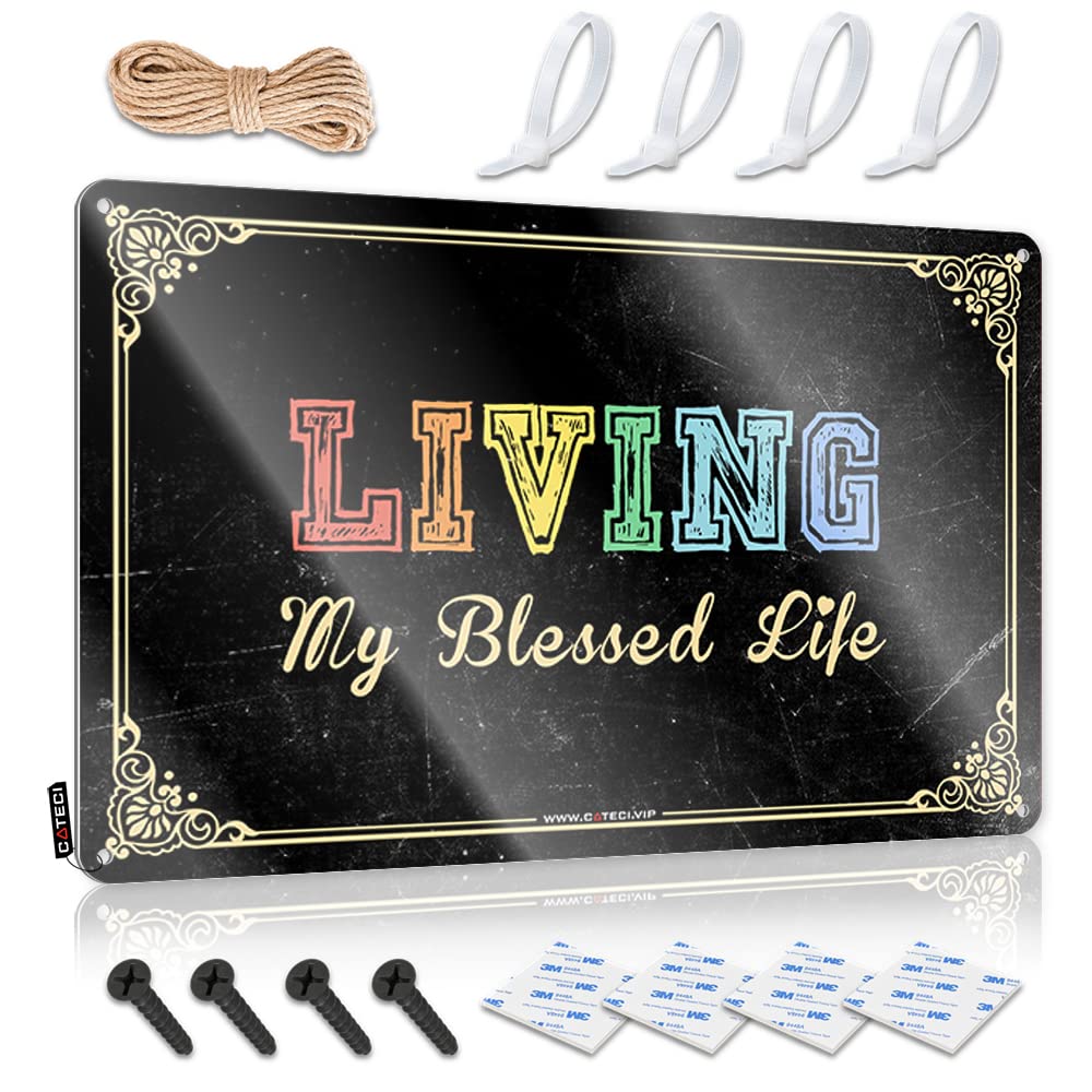 Artwork, Funny Vintage Signs Dining Gift For Lawyer Living My Blessed Life | Rustic Vintage Wall Art(30X40CM)