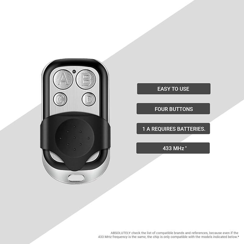 HD-Line 2X távirányító garázsajtóhoz és kapuhoz 433 MHz ezüst - 2X Packung, 2