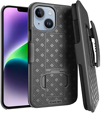 Designed for iPhone 14 Plus Case with Belt Clip Holster
