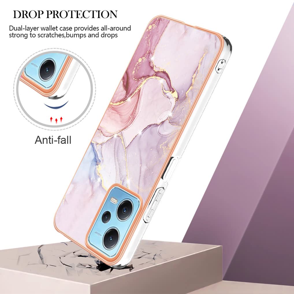 COMAKU Custodia Per Xiaomi Redmi Note 12 Pro 5G: Cover Colorata In Silicone Con Bordo Dorato - 3