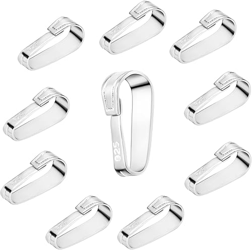 10 piezas de plata de ley 925 conectores de cierre para collar, gancho de fianza a presión, clip de pinza, colgante, broches, conector de cadena