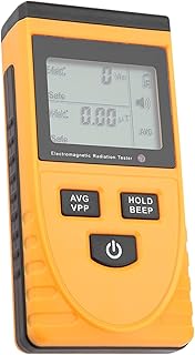 Fafeicy Electromagnetic Radiation Tester, Plastic Radiation Detector for Electric and Magnetic Fields, Large LCD Display with Sound and Light Alarm in Safety Assessment