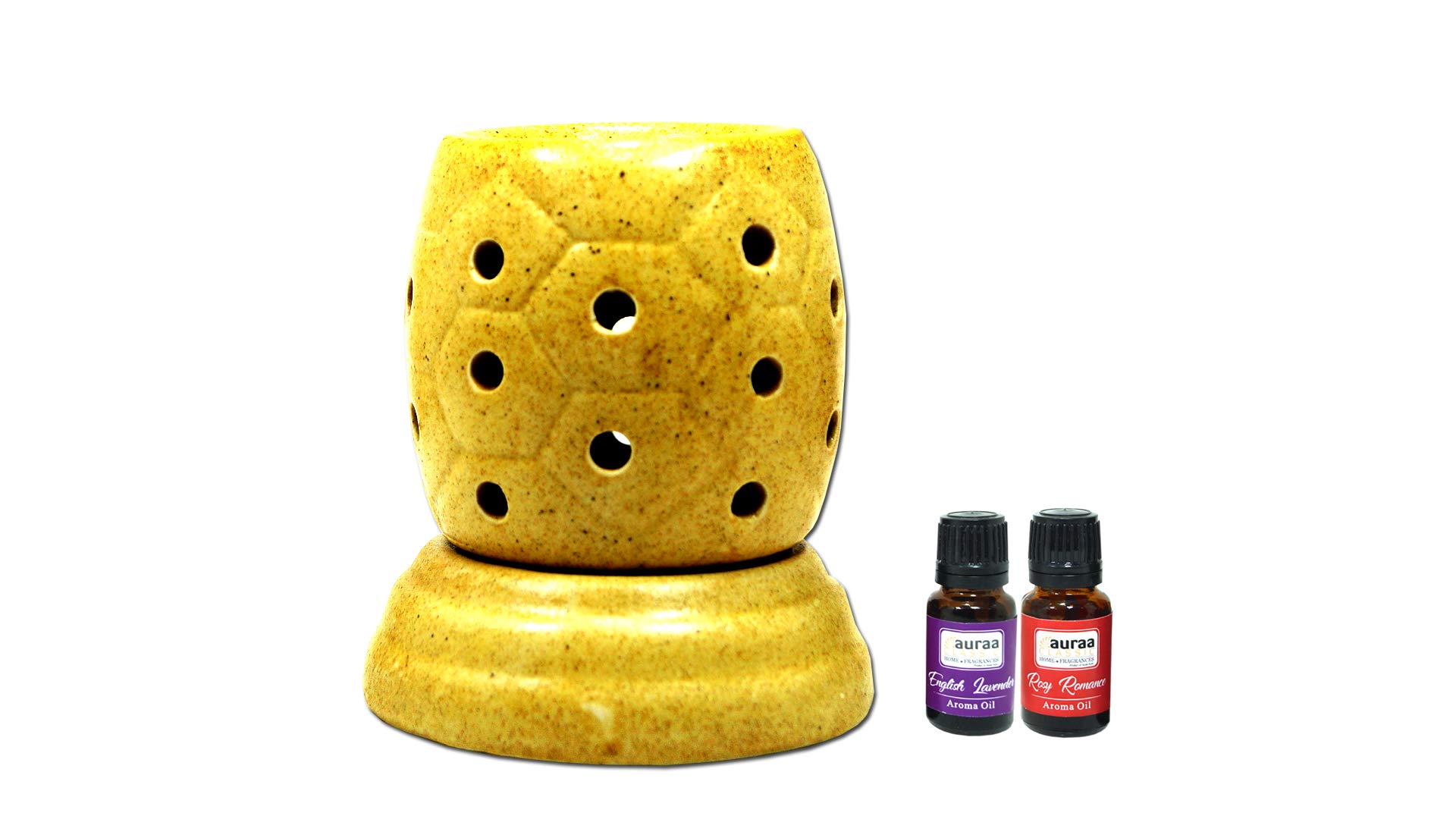 Asianaura Electric Aroma Diffuser Set Round Shape Burner (Fragrance: Rosy Romance, English Lavender) - Pack of 3