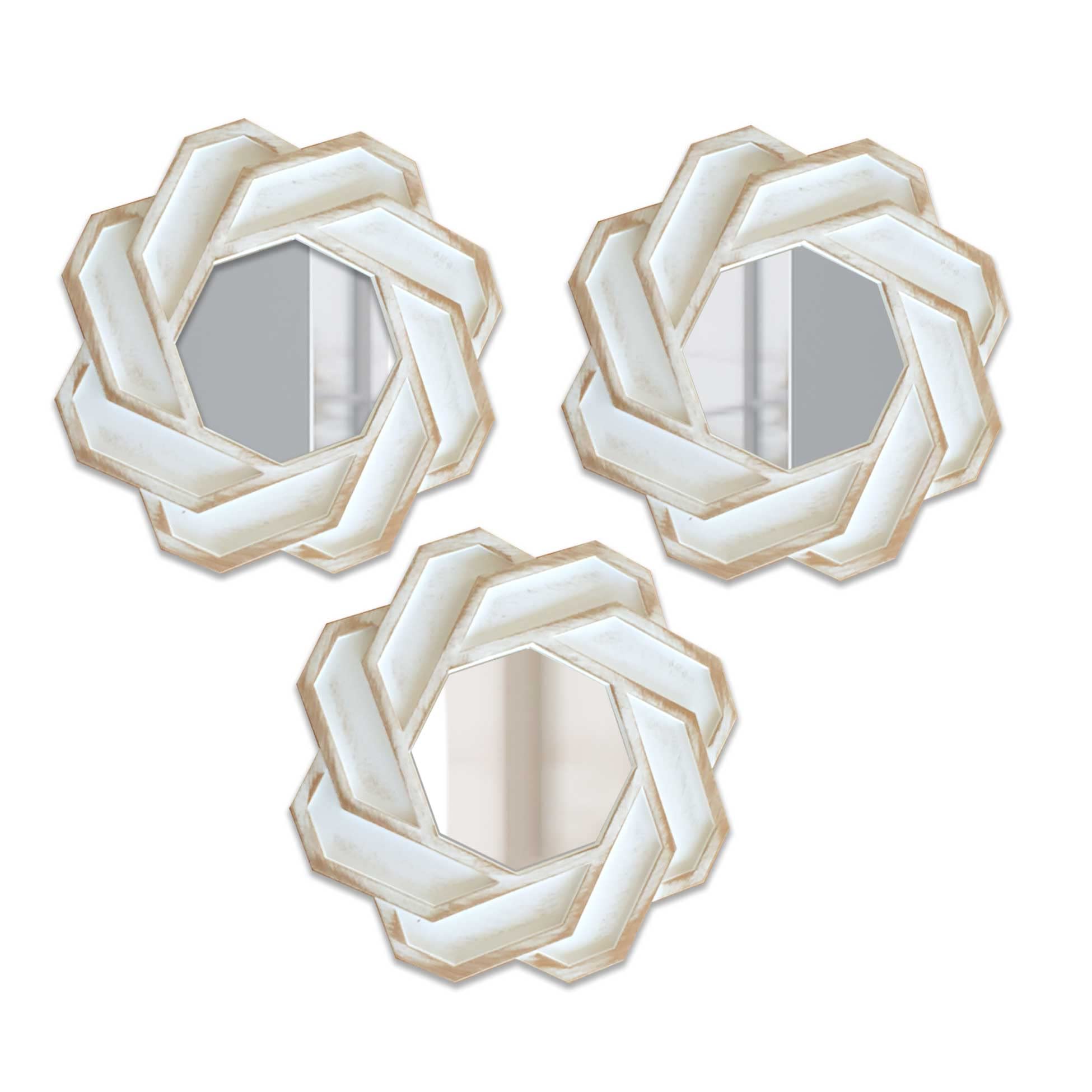Art Street Set of 3 Solid Framed Wall Mirrors for Home Décor Round Shape Golden Decorative Wall Mirror for Living Room Decoration (Size -10 x 10 Inchs)-image-9