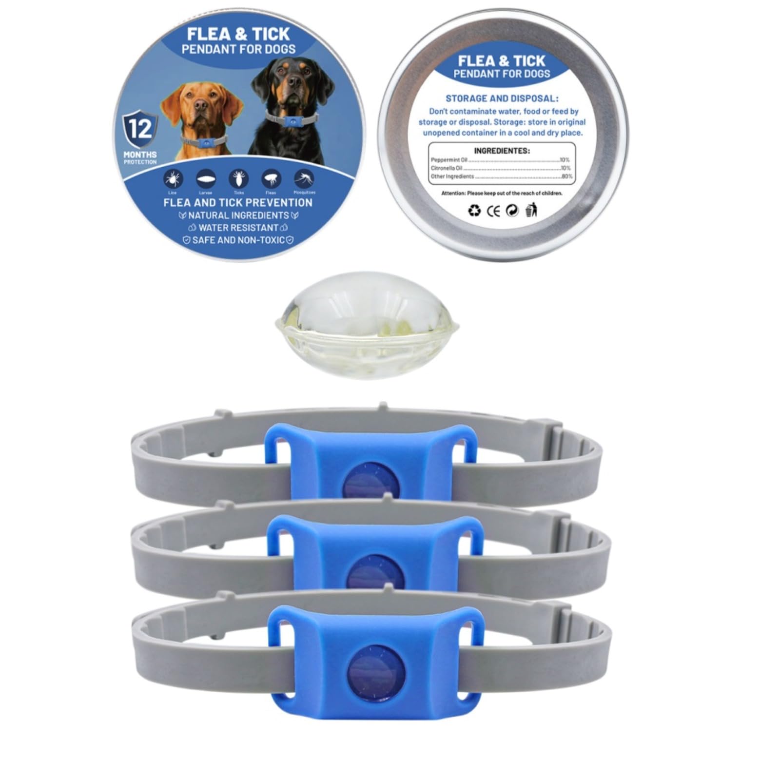 Fell-Freund TickGuard Clip – Gegen Zecken Und Flöhe, Repellent-Hänger, 100% Natürliche Inhaltsstoffe (Blau,3 Stück)