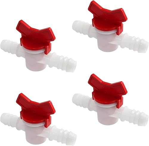 Lovelysp - Válvulas de bola de púas blancas de 12 pulgada de identificación en línea, válvulas de bola para riego por goteo y acuarios, interruptor