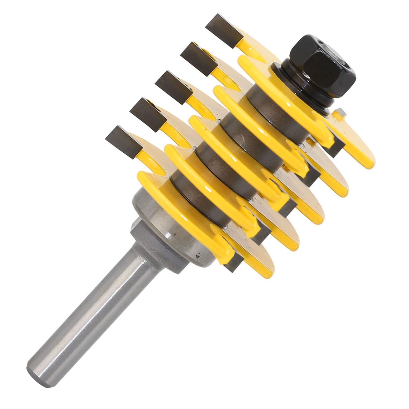 1Pc 8mm Shank 3 flet Anti-Kickback Design Box wspólne frezy regulowane 5 ostrze z węglika wolframu czop do drewna frezy narzędzia