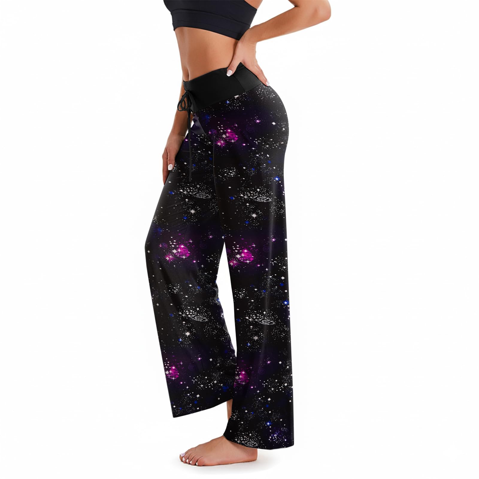 TNNZEET 3 Pack Women's Wide Leg Pants - Casual Loose Yoga Pants Sweatpants Lounge Pajama Pants