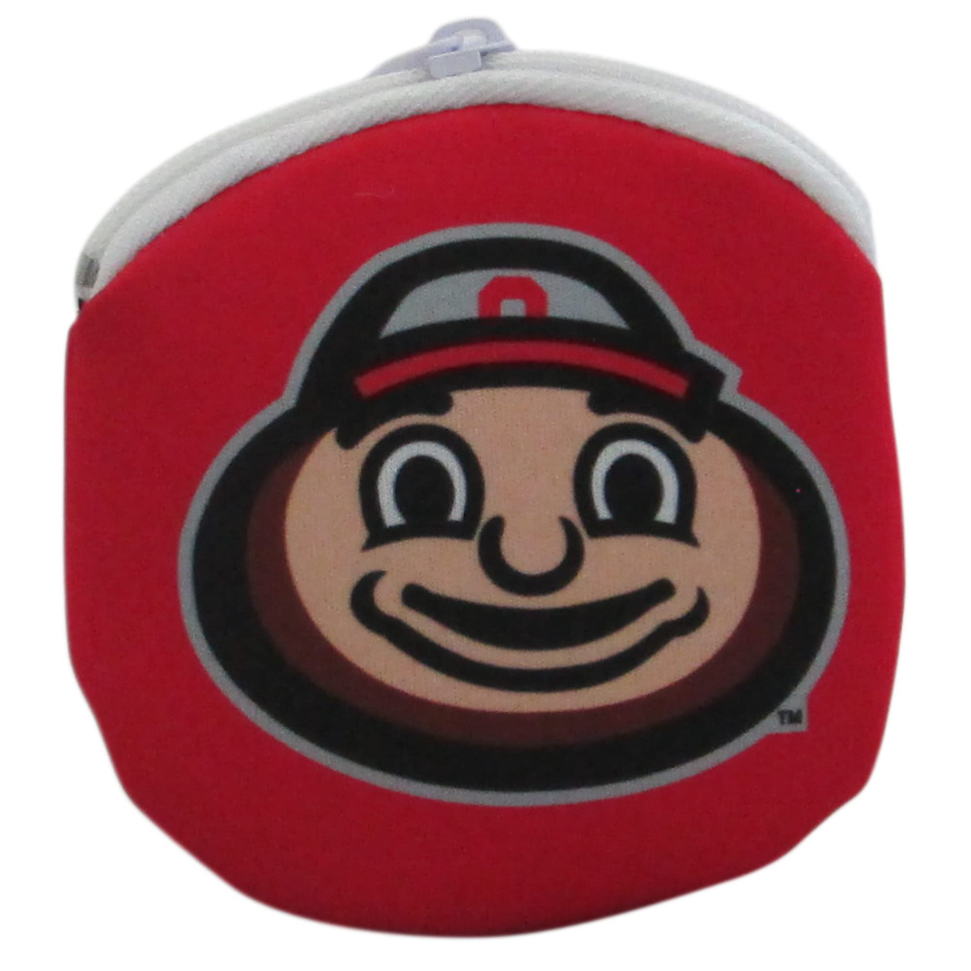 NCAA Ohio State Buckeyes Brutus Zippered Coin Purse, Scarlet, 4" x 4"