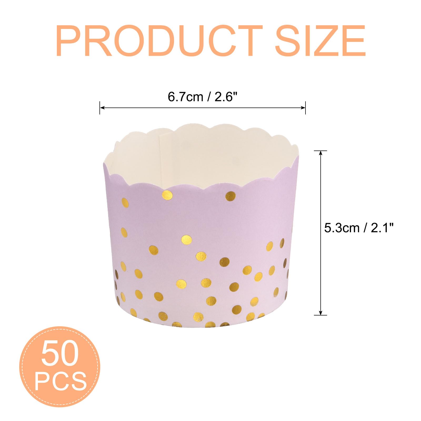 HARFINGTON 50pcs Cupcake Wrappers for Wedding, Paper Baking Cups, and Muffins Liners for Birthday Wedding Party Supplies Purple