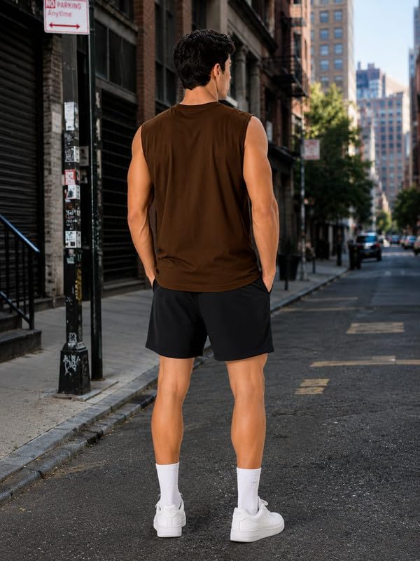 Image of O3e Boston 23 Men Sleeveless Gym Vest Tank Top | Cotton Blend Sports T-Shirt for Workout Running Training, Gym & Casual | Breathable Regular Fit Athletic Muscle Tee