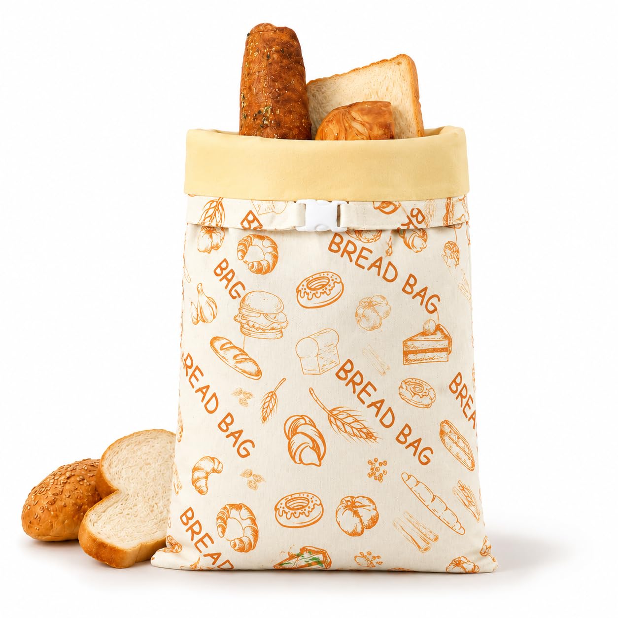 Beeswax Bread Bags for Sourdough, 1pcs Reusable Organic Linen Bread Storage Bags 17"x12.6",...