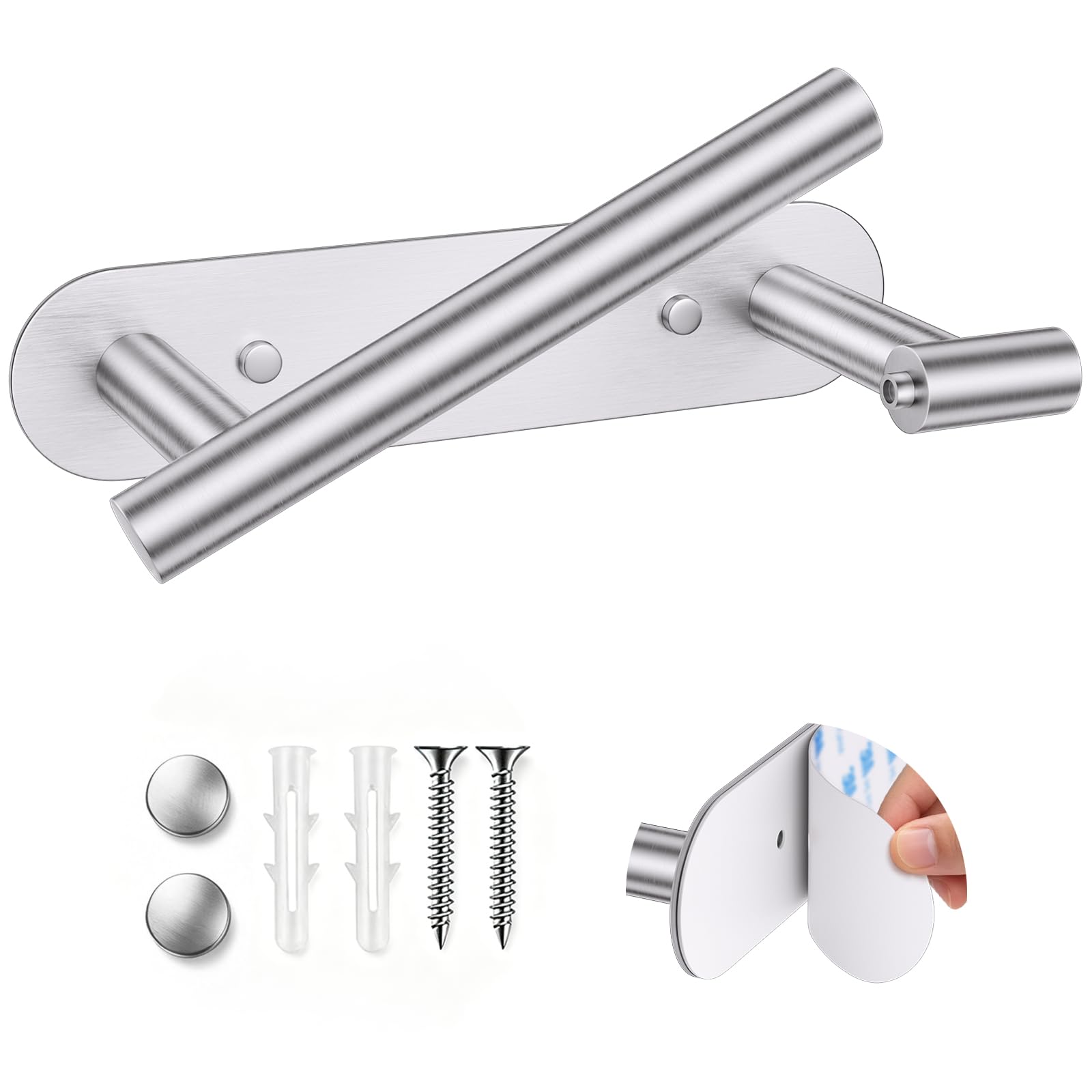Brushed Nickel Toilet Paper Holder Self Adhesive Screw Toilet Roll Holder
