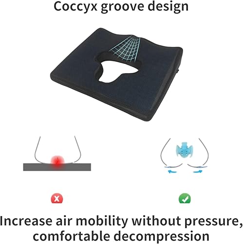 Vista 5 de Cojín para úlceras de cama para trasero, almohada de alivio de presión de fibra para respirar libremente, diseño de pendiente triangular