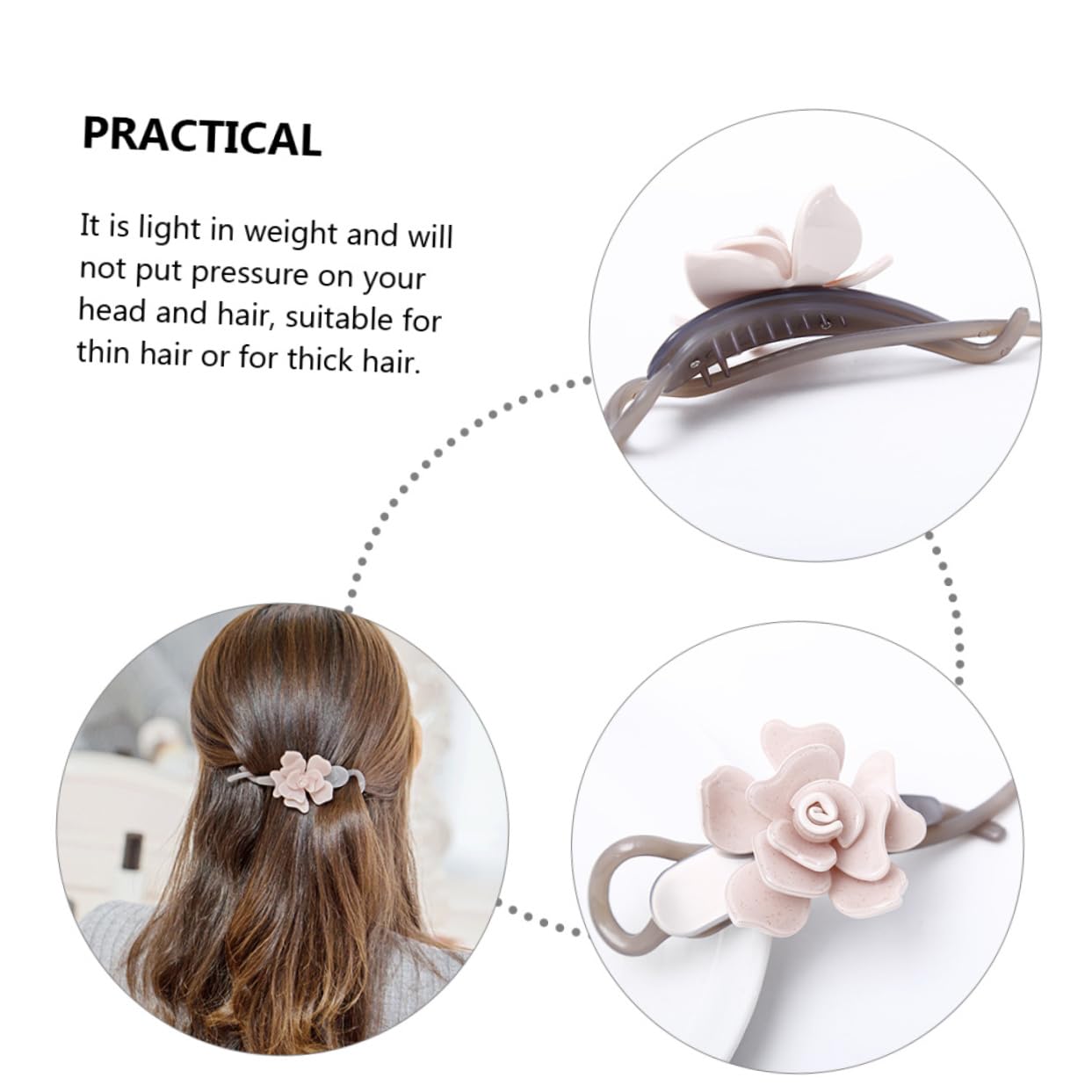 FRCOLOR 5pezzi Fermagli Per Fiore Clip Antiscivolo Per Acconciature Accessori Per Eleganti e Pratici Per Donne e Ragazze Per Ogni Occasione Leggeri e Resistente