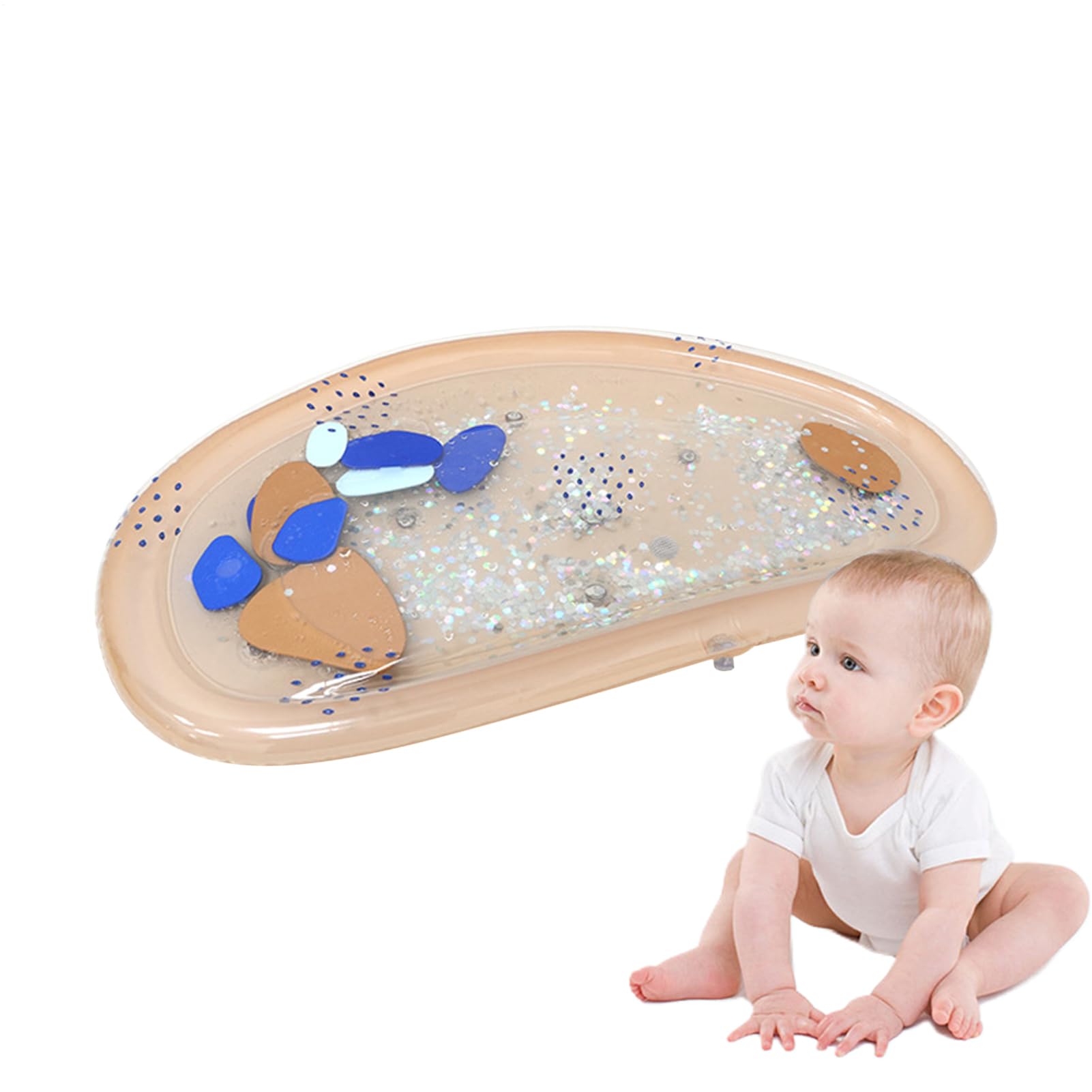 Baby Water Mat Tummy Time, Sensory Water Play Mat for Babies, Sensory Activity Cool Learning Toys for Home Crib Shower Bath Beach Floor Bed