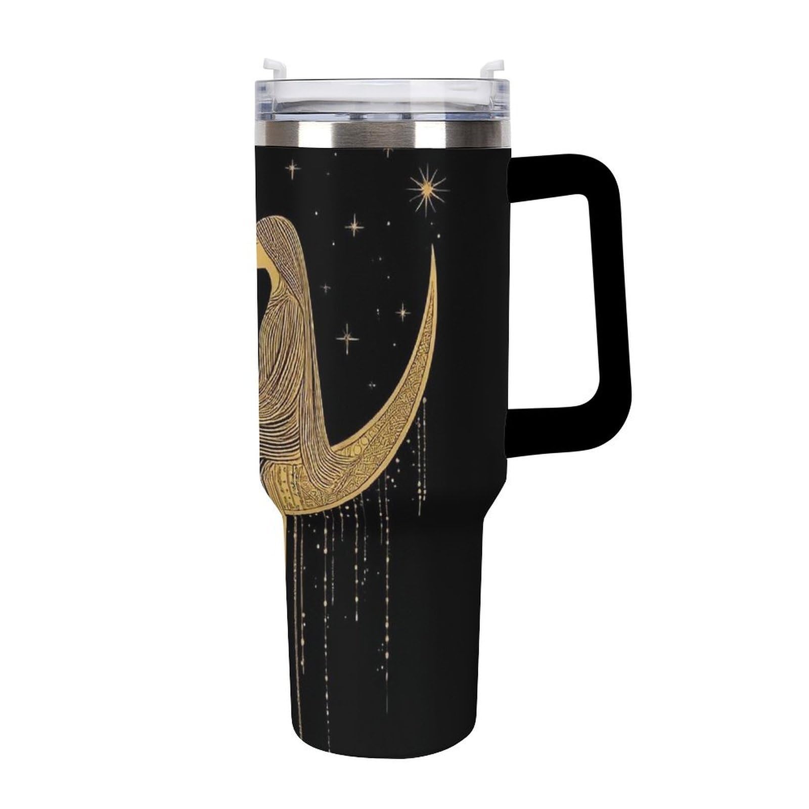 Grande tasse isotherme en acier inoxydable avec paille intégrée pour femme