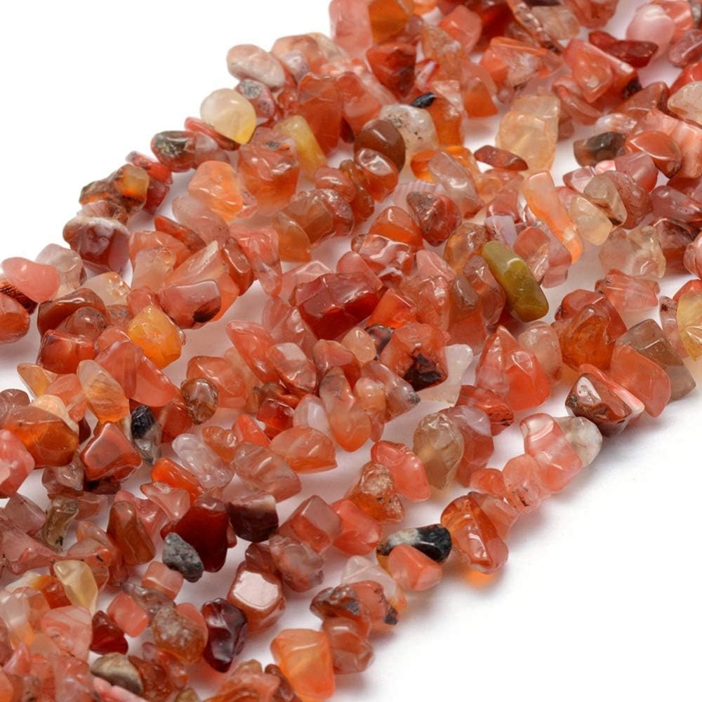1 Strand (200+) Natural Carnelian Gemstone Chips 5-8mm. G035