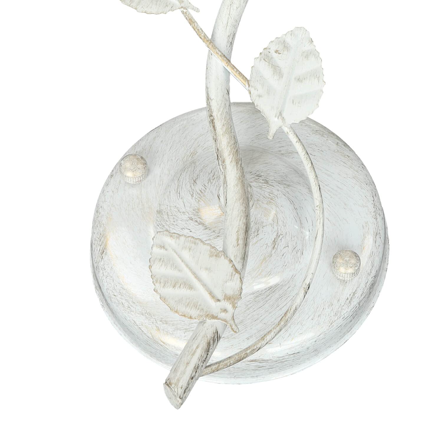 Aplique de pared FLEURE metal vidrio shabby blanco romántico floral A:32 W:20 para dormitorio salón lámpara de pared interior