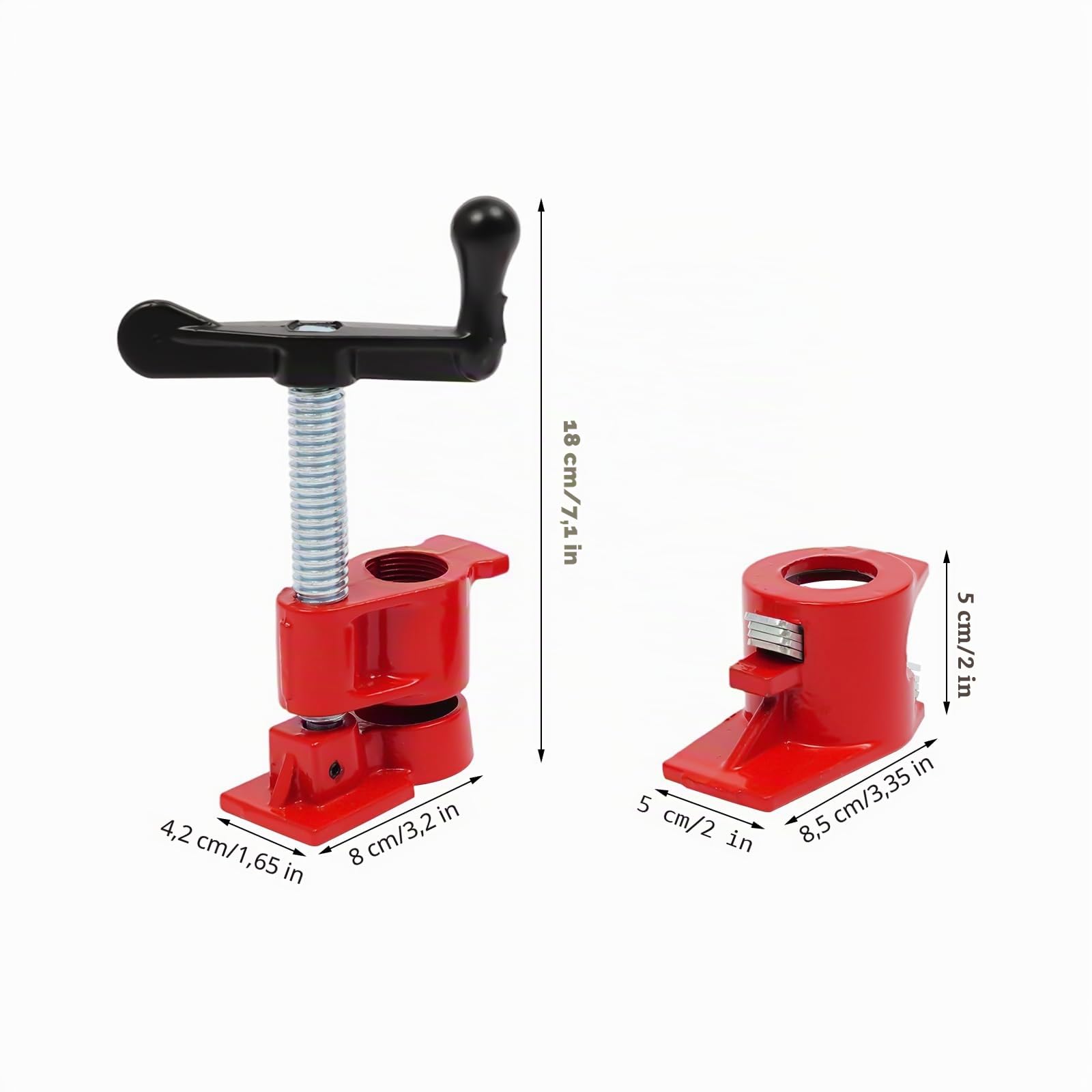 8 pezzi Morsetti a vite per tubi da 3/4 pollici Set di morsetti per tubi Morsetti in metallo da banco Pinza a C Clamp Kit fai-da-te per tubo flessibile, tubo, cavo, ecc.