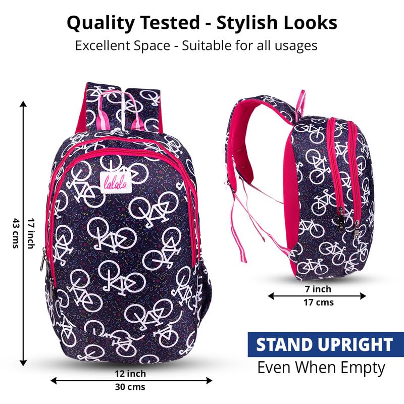 ENERGY Printed PU Backpack for Office, College & School | Lightweight Travel Backpack with Dual Compartments | Stylish Casual Bag (La-Cycle Boom) 4