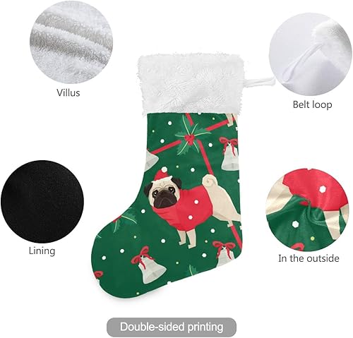 Miniatura 10 de ALAZA Calcetines de Navidad varios copos de nieve azules y blancos, decoraciones clásicas personalizadas de calcetines grandes para la temporada de