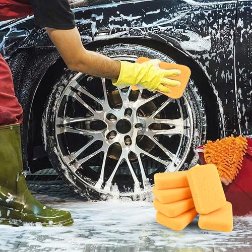 Image of 24 Pcs Large Cleaning Sponge, 7.5 x 5.5 x 1.9 Inch Grout Sponge, Yellow Car Wash Sponge, Multipurpose Large Sponges for Cleaning Kitchen, Window, Car, Bicycle