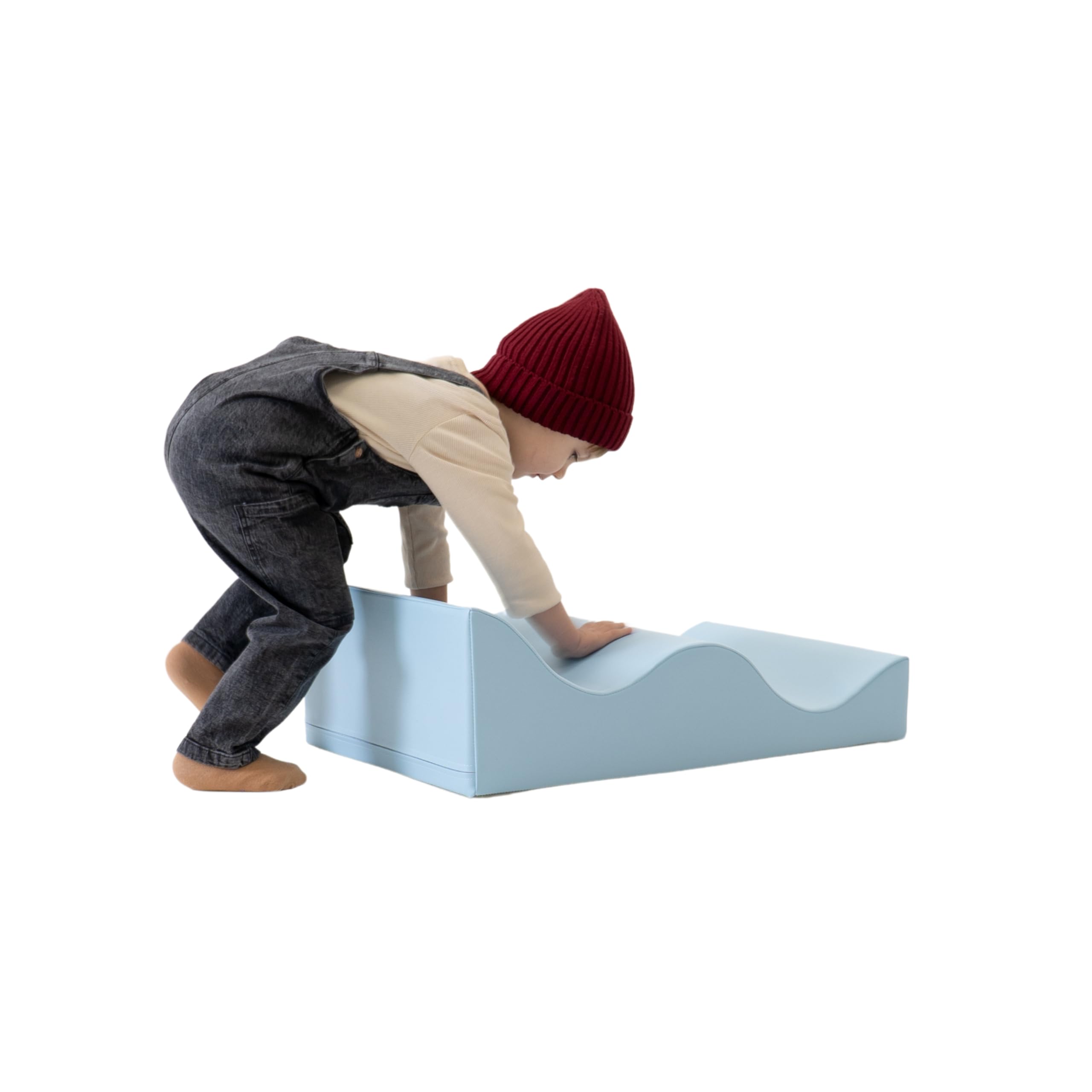 IGLU Soft Play Shape Mini Step Bloc de Mousse ondulée pour Le développement de Ramper et d'escalader pour bébés et Tout-Petits jusqu'à 3 Ans (Wawe)