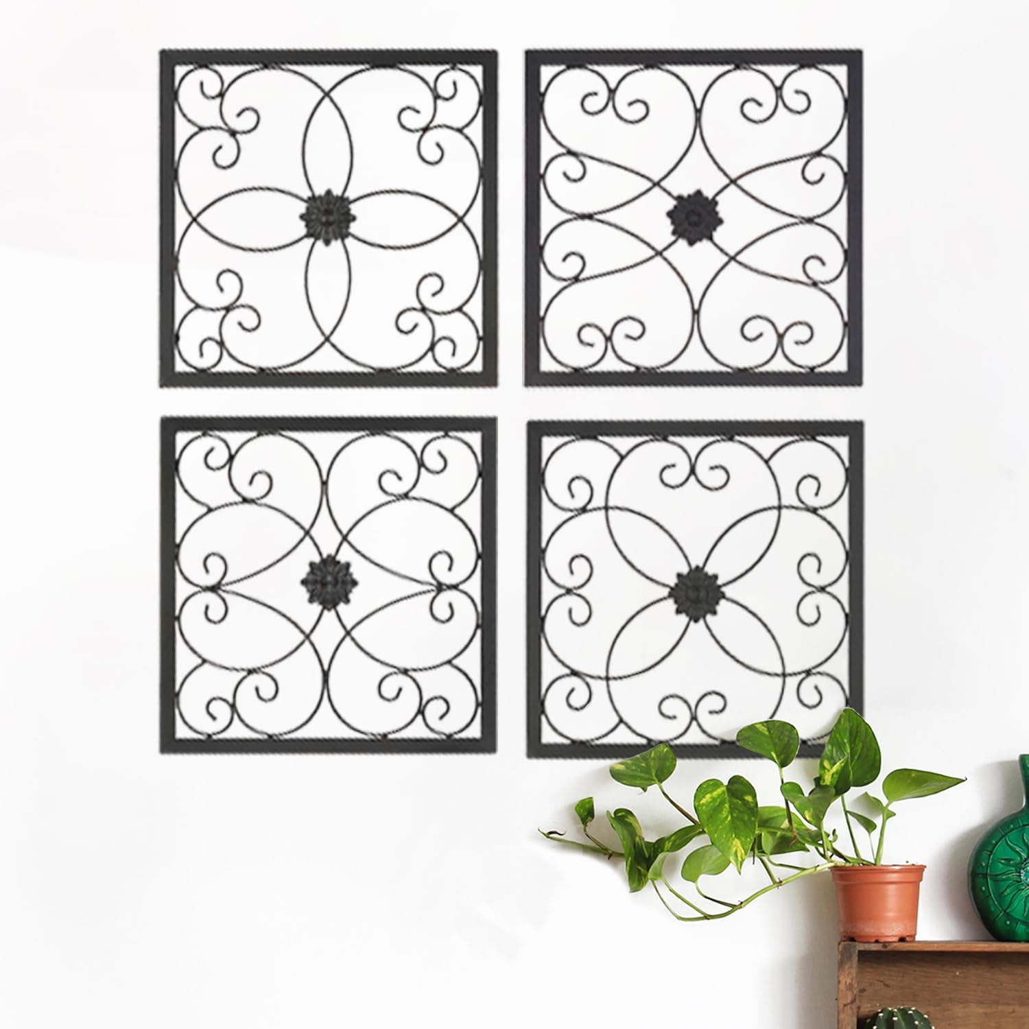 Amazon.com: Set of 3 Carved Wood Wall Plaques. Floral Wood Wall Hanging ...
