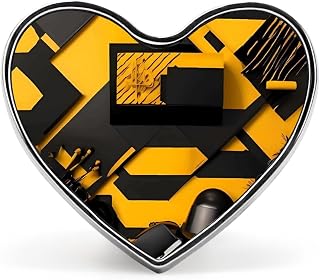 Mustard Heart Badge Lapel Pin for Bag Hat Backpack | Metal Button Pin for Men Women, Butterfly Pin Back, Lightweight Brooch Badge Holder, for Clothing Accessories Jewelry Décor