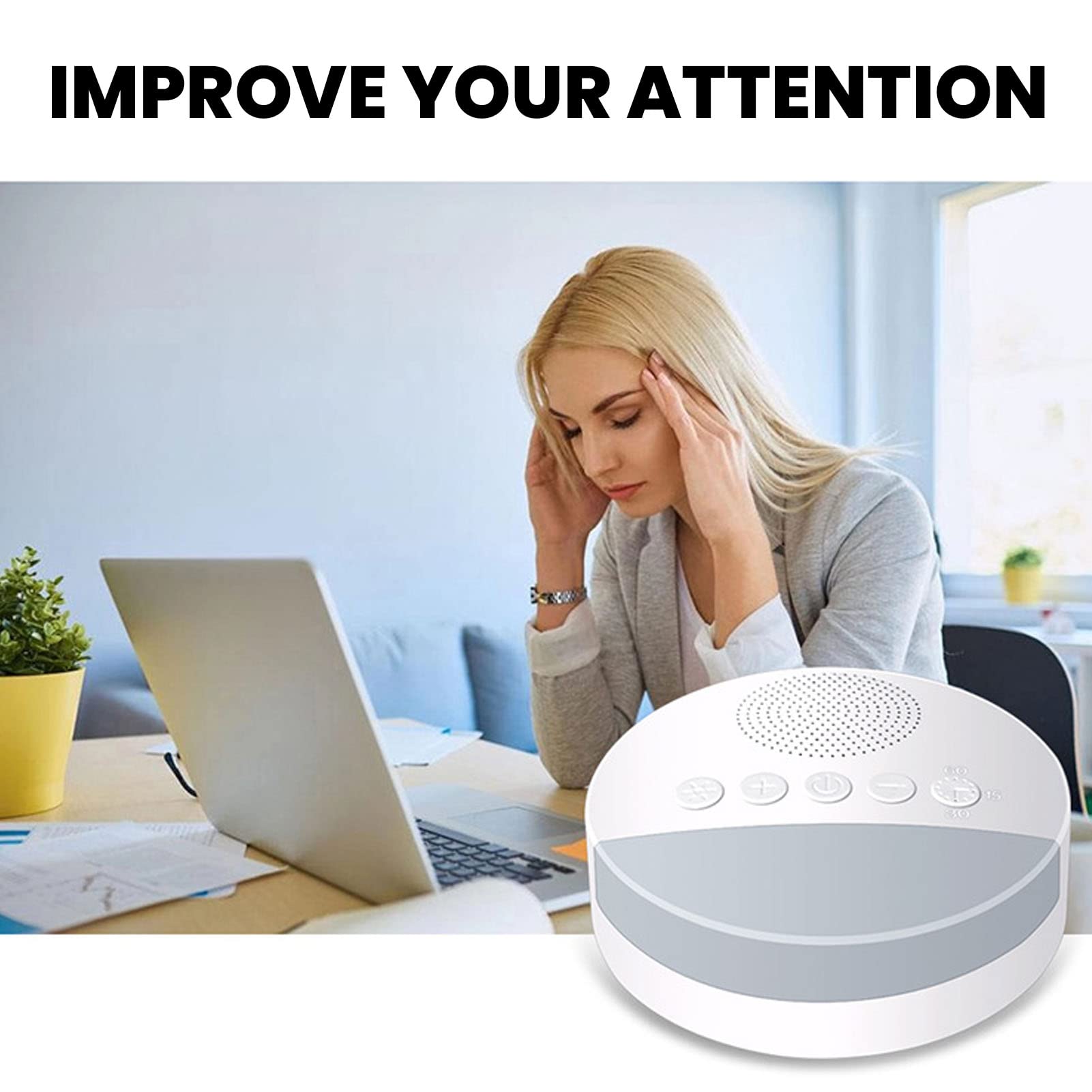 Macchina per il rumore bianco, dispositivo di rumore bianco 20 musica ricaricabile USB Baby Sleep Sound Machine con luce notturna
