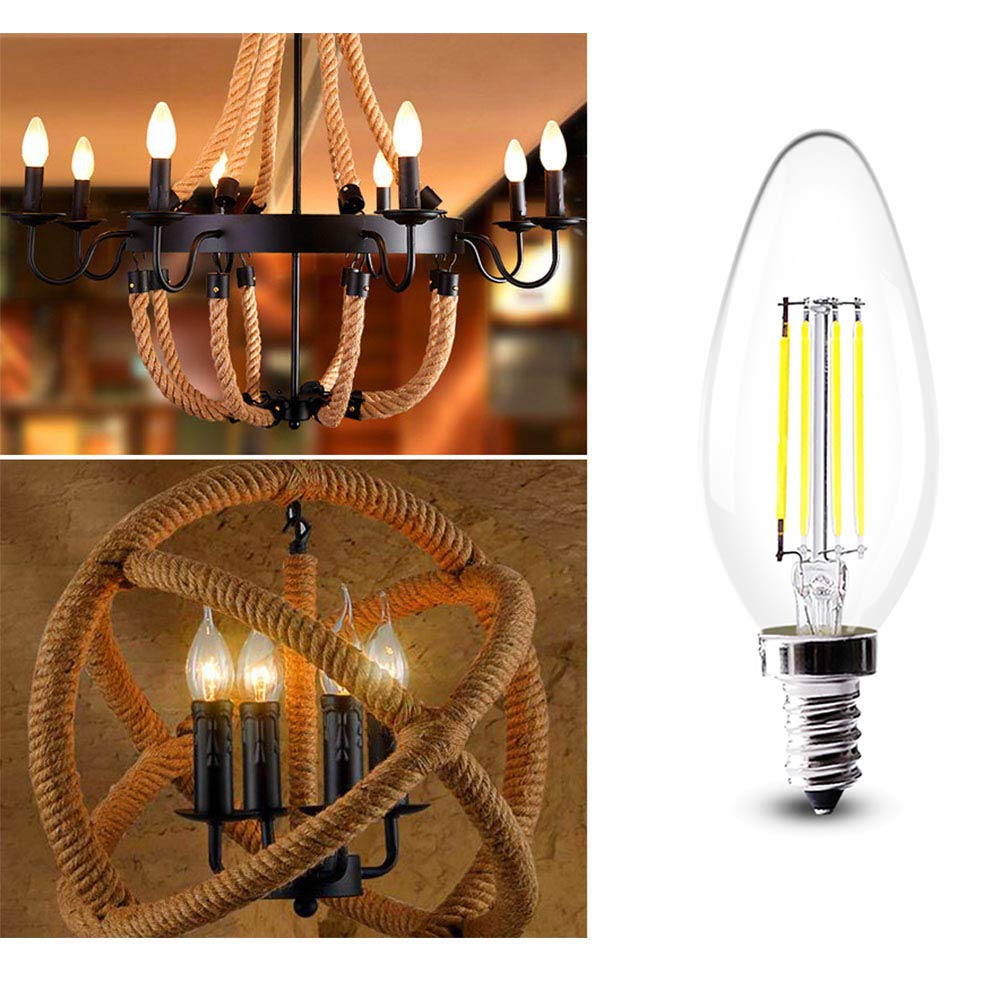 Genérico Bombillas LED Tipo Vela E14 de 4 W, Equivalente a 40 W incandescentes, luz Blanca fría 6000-6500 K, no Regulables, Bombilla Tipo Vela pequeña con Rosca Edison C35, Paquete de 20