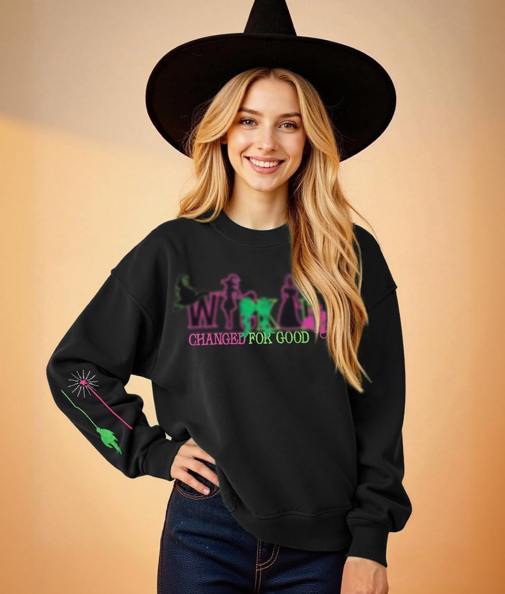LOTUCY Witch Musical Embroidery Sweatshirt Women Witch And Princess Musical Movie Fans Shirt Gifts Halloween Pullover Tops - Image 4