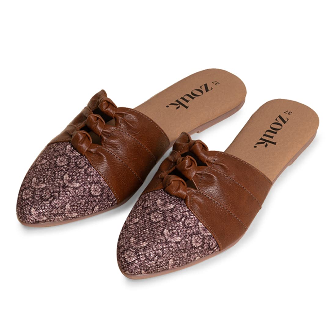 ZOUK Womens Handcrafted Vegan Leather Lavender Kashmir Jhallar Knotted Mule(ZFKM-KJ-39) (B0BC3YKV9N) Amazon Price History, Amazon Price Tracker