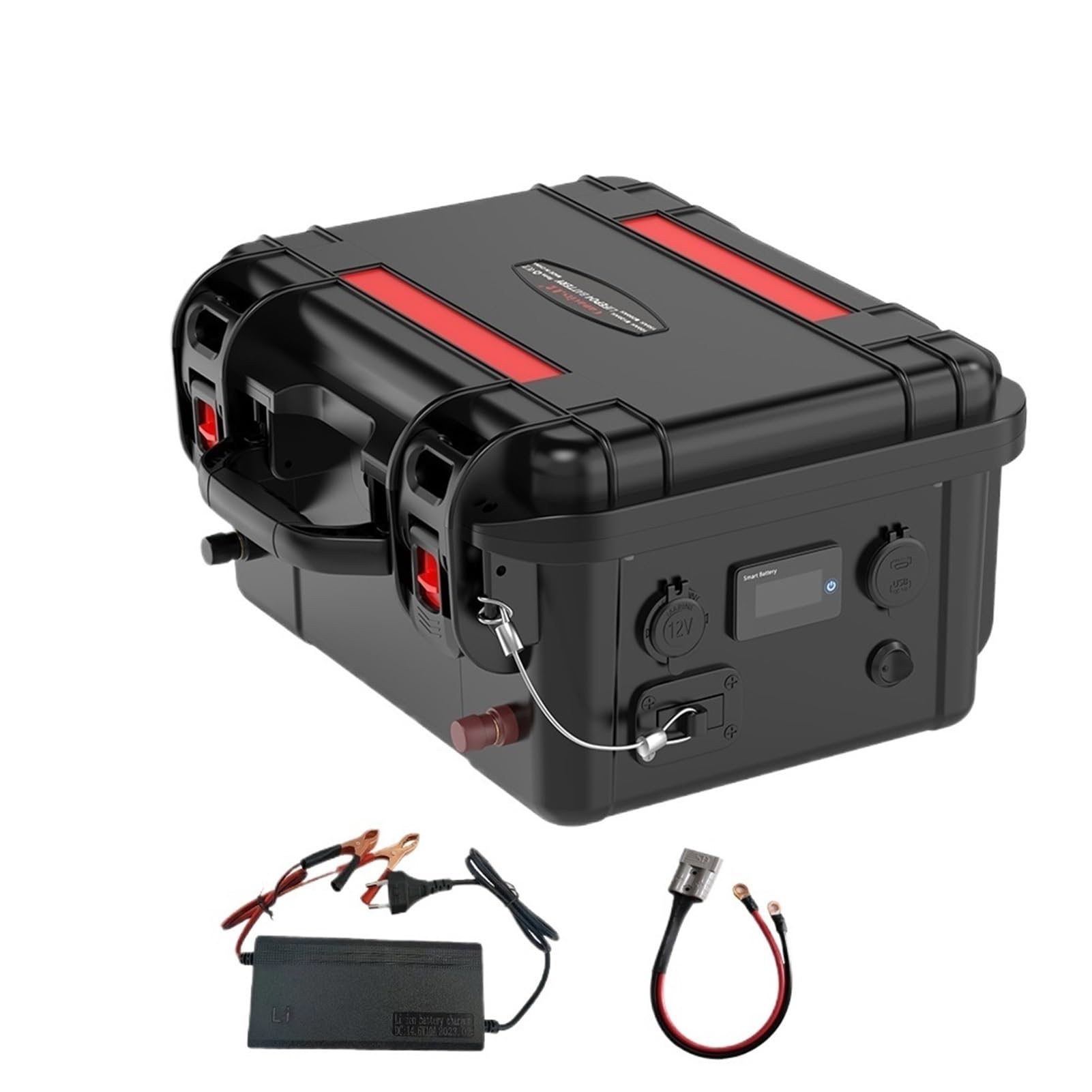 sujeniir Rechargeable Lifepo4 Batteries 12Volt 100Ah 200Ah 300AH with BMS Outdoor Power USB Output Station Suitable for Sine Wave Motors(120Ah 12.8V LifePO4)