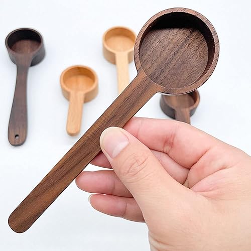Miniatura 7 de Cucharas de café molido de madera, medición para granos molidos o té, agitador de mezcla de sopa, utensilios de cocina, 1 cuchara de té de madera