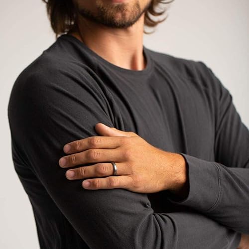 Miniatura 4 de Enso Rings - Anillo de silicona con elementos finos infundido con elementos preciosos, alianza apilable de boda, anillo de compromiso, 1164 pulgadas