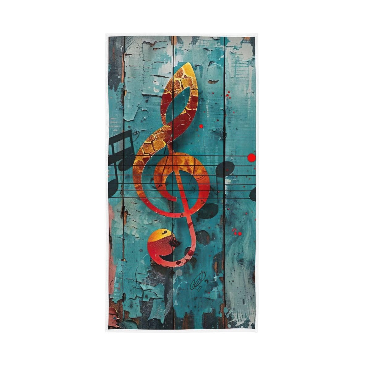 HUYGD Abstract Musical Notes Hand Towel, Absorbent Towels for Bathroom, Gym, Hotel, Spa 15 x 30 Inches