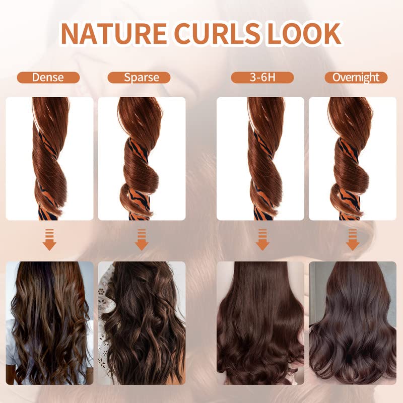 Miniatura 5 de Diadema para rizos sin calor, barra rizadora extra larga de 63 pies, rizadores de pelo durante la noche para dormir, incluye 4 coleteros para el