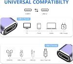 USB C Female to USB C Female Adapter (2 Pack), Support 240W Fast Charging, 40Gbps Data Transmission&8k high-Definition Audio and Video